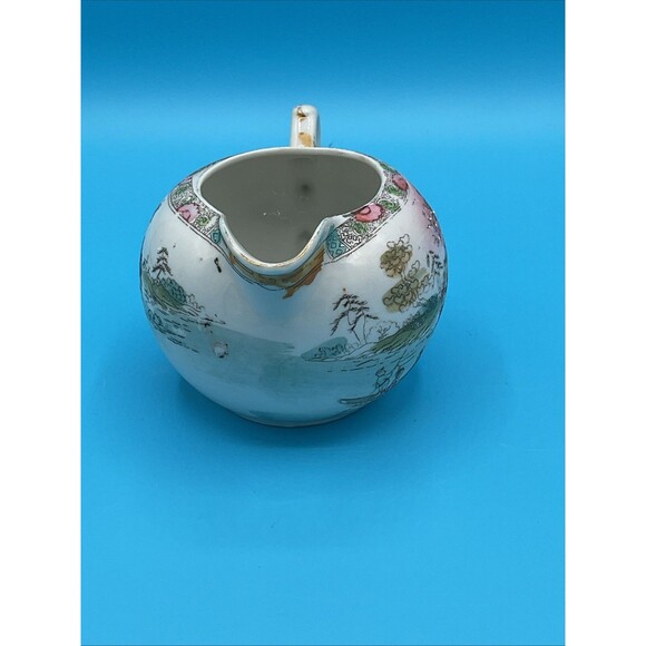 Vintage Japanese Geisha In Boat Porcelain Hand Painted Creamer Made in Japan - Picture 4 of 12